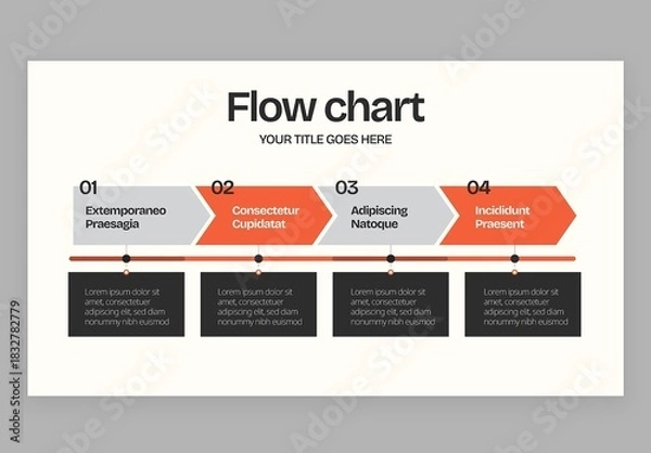 Obraz Flow Chart Infographic Vector – Workflow Diagram, Process Flowchart Template for Business, Operations, Logic, and Presentations