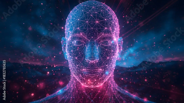 Obraz Digital Neural Matrix: Advanced AI Brain & Intelligent Network Concept