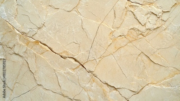 Fototapeta Cream limestone background natural stone texture with weathered surface cracks and warm neutral tones perfect for eco-friendly web design applications