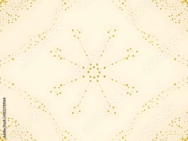 Fototapeta Abstract geometric pattern with small dots and floral like forms on light background