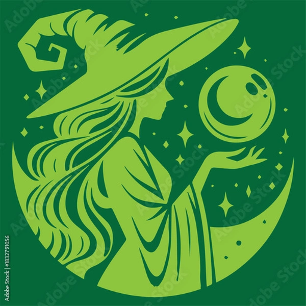 Fototapeta Crescent Moon Witch