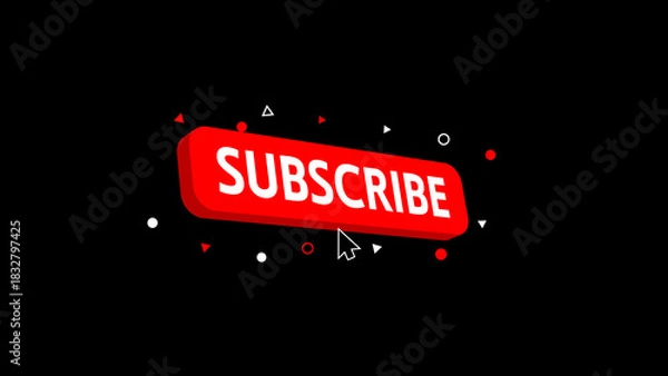 Obraz Typography Social 3D Title Subscribe