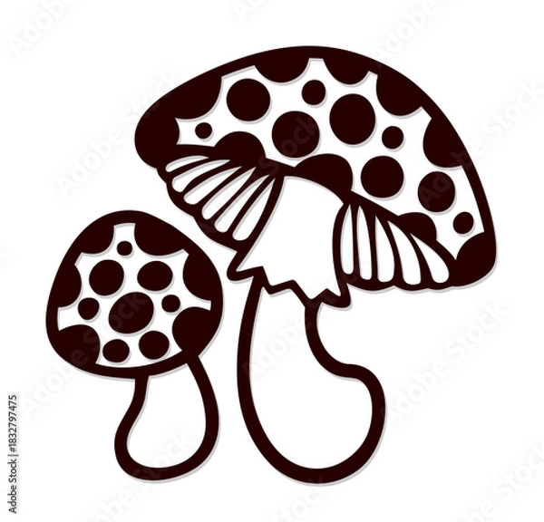 Obraz Symbol of stylized forest mushrooms.
