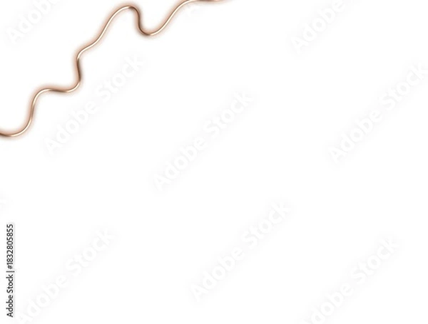 Fototapeta A minimal white background featuring a soft, wavy metalic line along the upper left edge, creating a simple and gentle abstract accent.