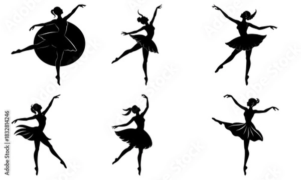 Fototapeta Ballet Dancer Silhouettes