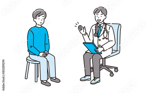 Fototapeta 医師と患者の診察シーン