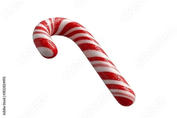 Obraz Red and white candy cane isolated on white background for christmas holiday