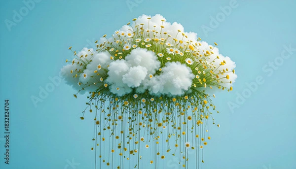Obraz Daisies hanging from the cloud