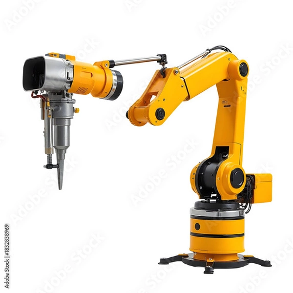 Fototapeta Demolition Robot Arm with Deployed Hydraulic Hammer Attachment