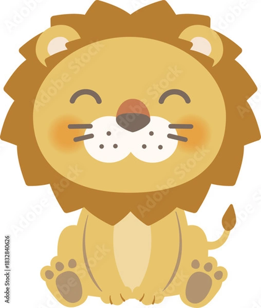 Obraz 動物_ライオン（座っているライオン）