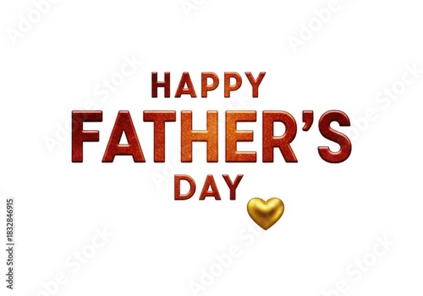 Obraz Happy fathers day text with a golden heart