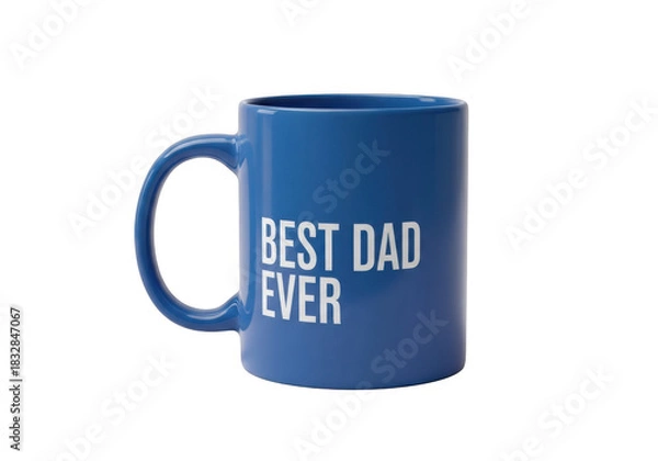 Obraz Blue ceramic mug with the text best dad ever printed in white