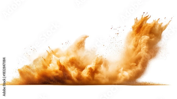 Obraz Dust storm explosion with sand on transparent background