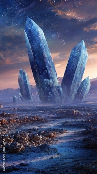 Obraz Majestic crystal formations under a cosmic sky