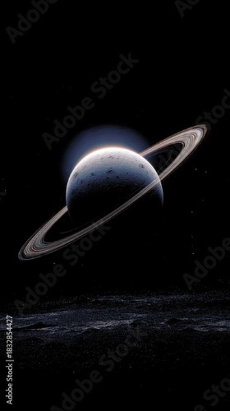 Obraz Saturn glows in the cosmic vastness