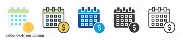 Obraz annual limit icon set multi style various collection