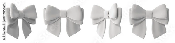 Obraz Elegant white bows isolated on a white background, perfect for design elements