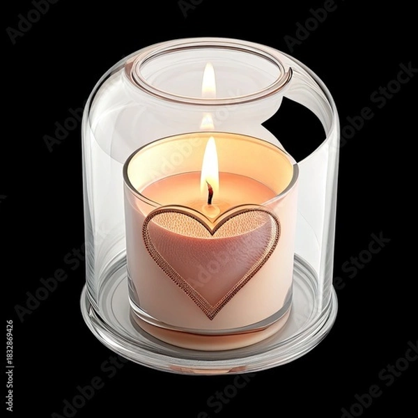 Obraz heart shaped candle