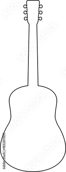Fototapeta Acoustic guitar diagram, Silhouette, vector graphic design, cutting, printing, outline,