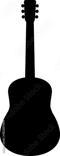 Fototapeta Acoustic guitar diagram, Silhouette, vector graphic design, cutting, printing, outline,