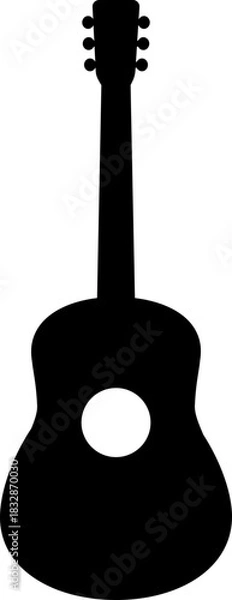 Fototapeta Acoustic guitar diagram, Silhouette, vector graphic design, cutting, printing, outline,