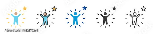 Obraz confidence icon set multi style various collection