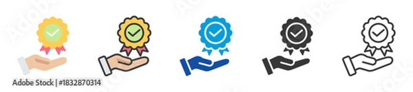 Obraz benefit icon set multi style various collection