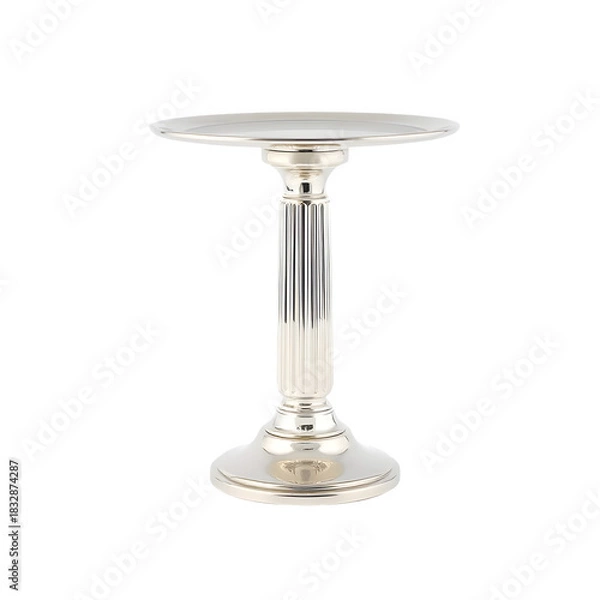 Fototapeta New Chrome-Plated Dessert Stand Pillar with Fluted Design