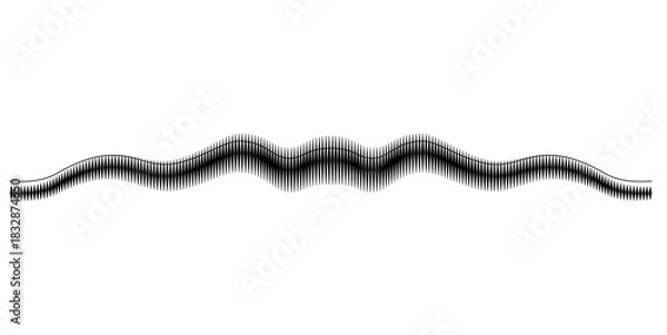 Fototapeta Abstract Black Wave Line Vector Graphic with Digital Sound Equalizer Effec