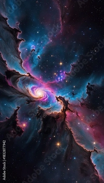 Fototapeta Ai image deep space nebula