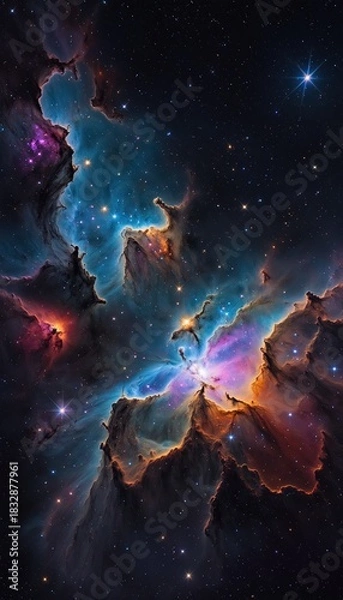 Fototapeta Ai image deep space nebula