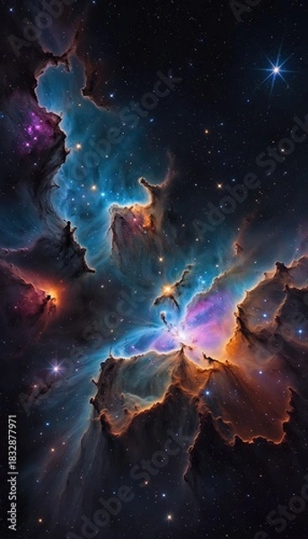 Fototapeta Ai image deep space nebula