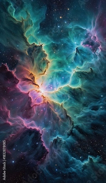 Fototapeta Ai image deep space nebula