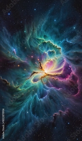 Fototapeta Ai image deep space nebula