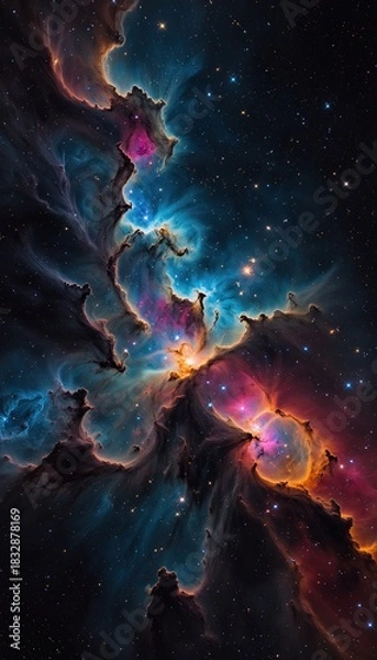 Fototapeta Ai image deep space nebula
