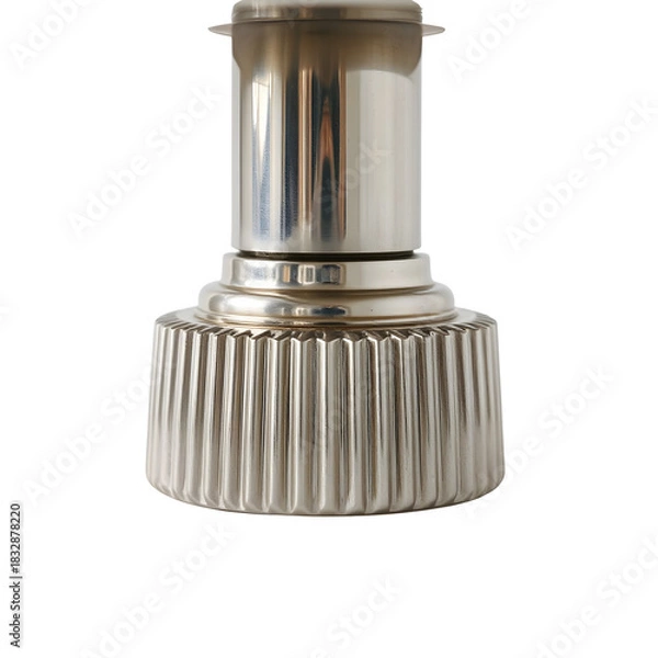 Fototapeta Macro Detail of Fluted Surface and Precision Threads on Dessert Stand Pillar