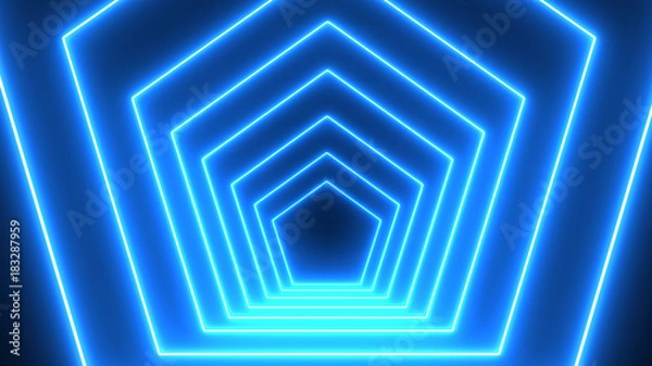 Fototapeta Abstract neon poligonal background. Digital illustration. 3d rendering
