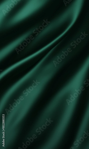 Obraz Luxury dark green fabric background with copy space 3d render