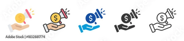 Obraz sponsor icon set multi style various collection