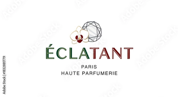 Fototapeta Eclatant paris haute parfumerie logo with colorful design and text