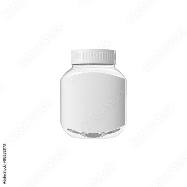 Obraz 3D Render a white bottle with a white lid