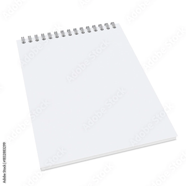 Obraz 3D Render a spiral notebook with a blank page on top