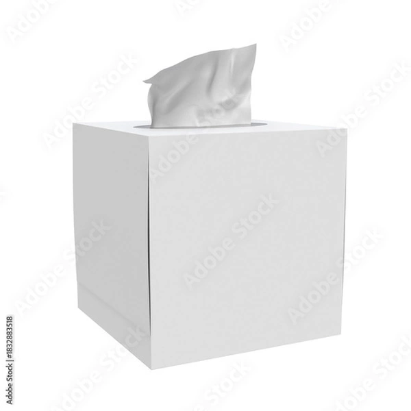 Obraz 3D Render a white tissue box with a tissue on top