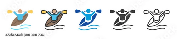 Obraz kayak icon set multi style various collection