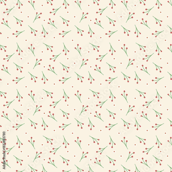 Obraz Seamless pattern of assorted leaves in a clean and modern style. Soft natural leaf shapes arranged in a repeating pattern, simple details, harmonious colors. High-quality JPG suitable for wallpaper,