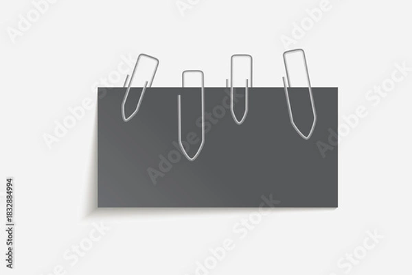 Obraz Realistic binder clips on card mockup.