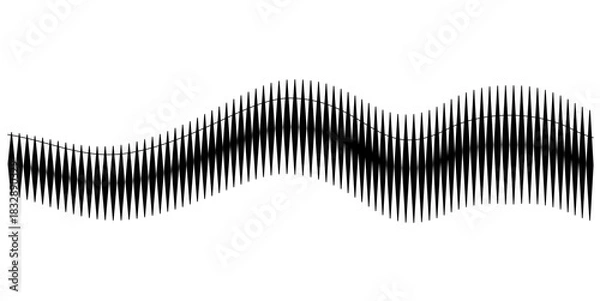 Fototapeta Monochrome Spiky Audio Equalizer Waveform