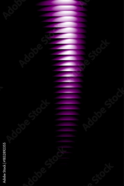 Fototapeta Vertical Purple Motion Gradient Background, Abstract Ribbed Wave Effect on Dark Backdrop, Vector Illustration