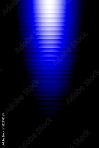 Fototapeta Abstract Blue Vertical Gradient Background, Futuristic Ribbed Glass and Motion Wave Effect on Dark Backdrop, Vector Illustration