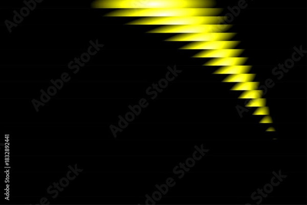 Fototapeta Yellow Motion Gradient Background, Abstract Ribbed Wave Effect on Dark Backdrop, Vector Illustration